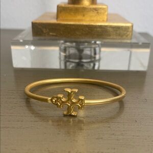 Tory Burch Matte Gold Logo Bangle